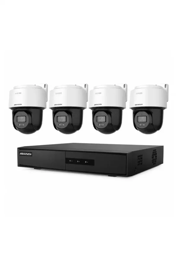 Hikvision комплект за видеонаблюдение с 4 x 4MP PT PoE камери DS-2DE2C400MWG-E 4mm + 8-канален PoE NVR DS-7108NI-Q1/8P/M(D)
