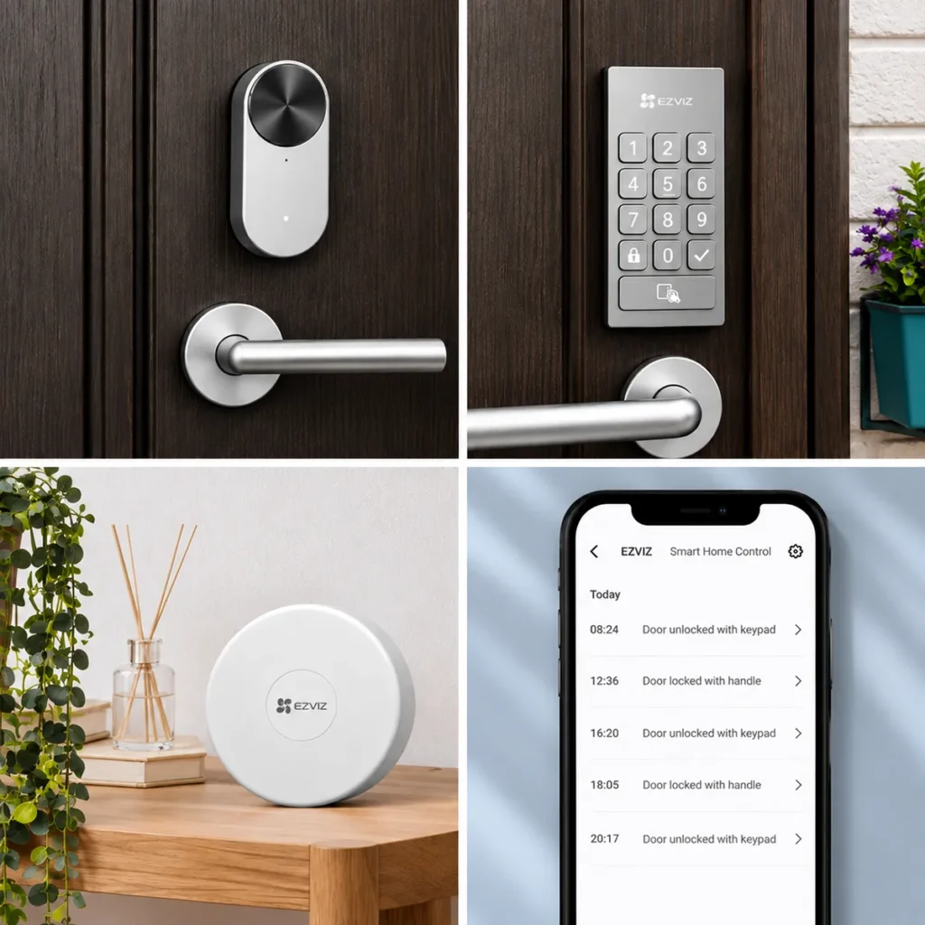 EZVIZ DL01 Pro Kit - Smart Lock комплект с клавиатура и A3-R200 Wi Fi/ZigBee хъб