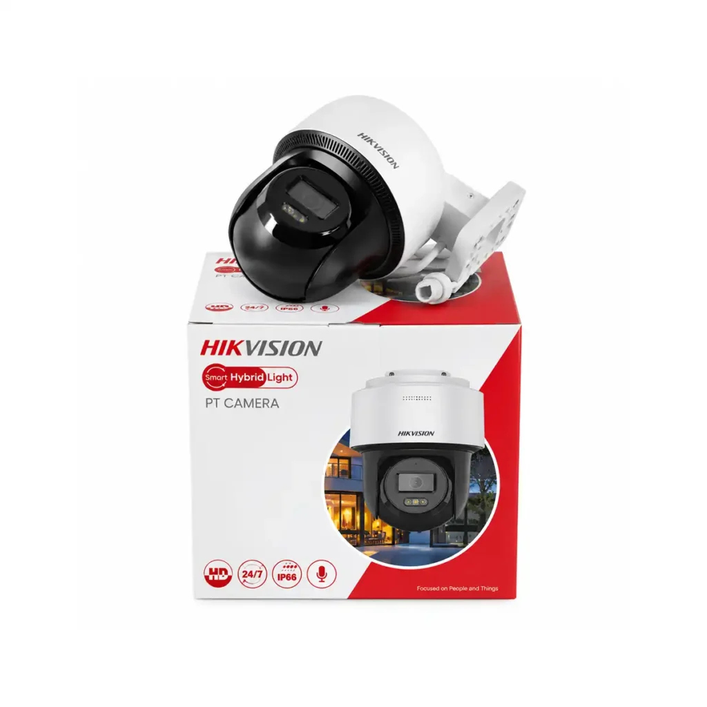 Hikvision DS-2DE2C400MWG-E (4mm) – 4MP PoE PT IP камера със Smart Hybrid Light, Human Detection и Auto-tracking Lite