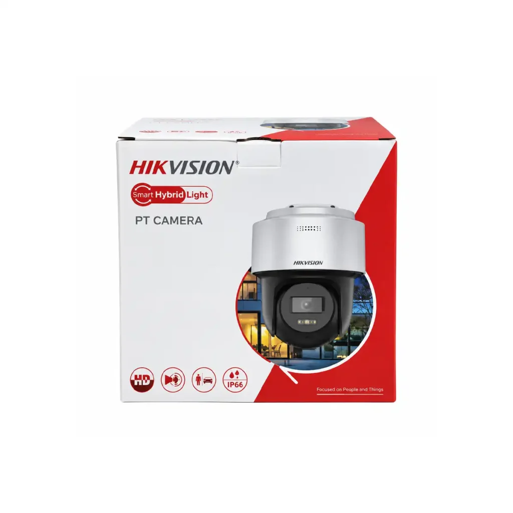 Hikvision DS-2DE2C400MWG-E (4mm) – 4MP PoE PT IP камера със Smart Hybrid Light, Human Detection и Auto-tracking Lite