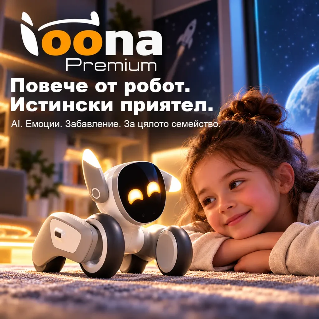 Loona Premium – AI интерактивен робот-компаньон с лицево разпознаване, гласово управление и Wi-Fi