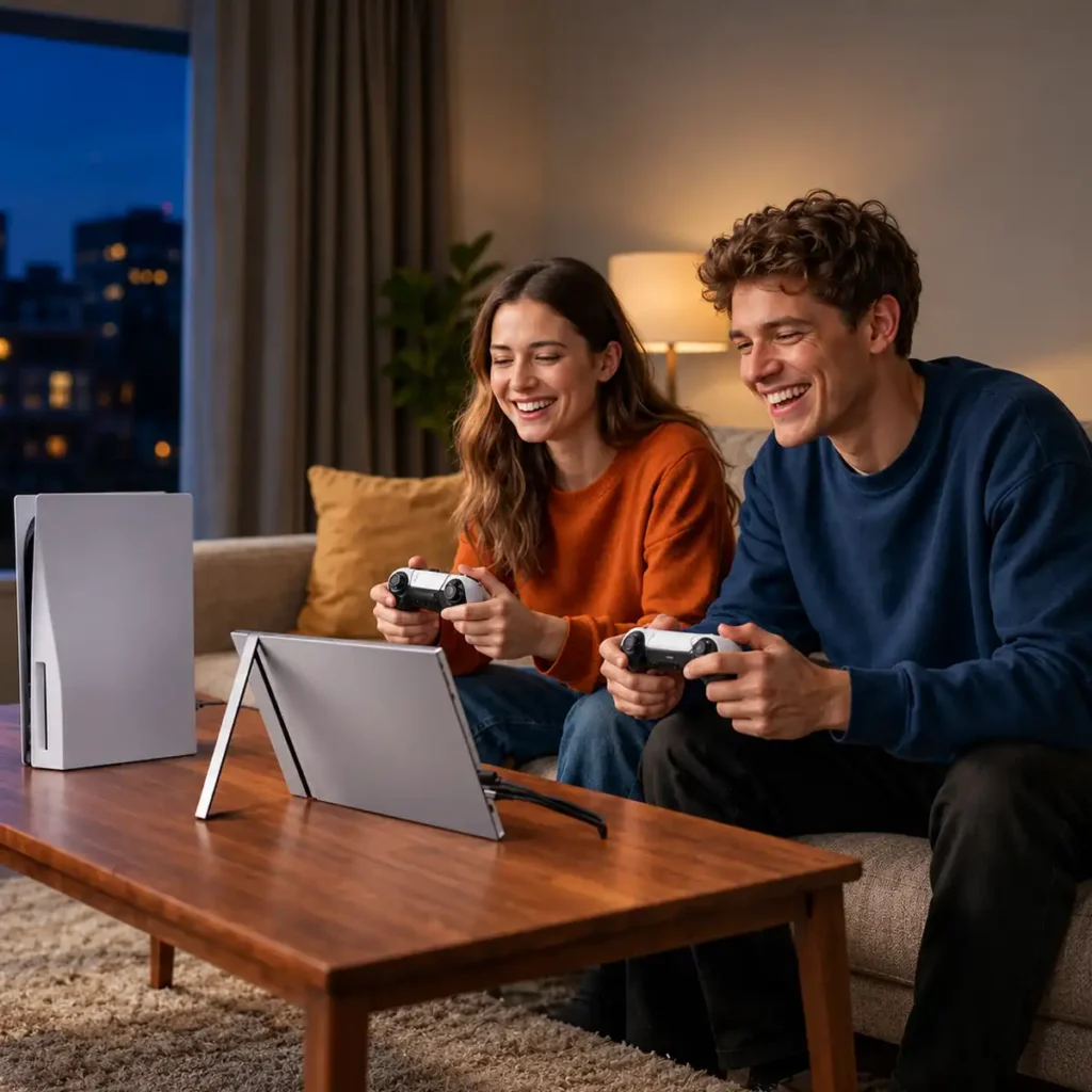 ARZOPA Z1C 16.1" – преносим Full HD IPS монитор с USB-C, HDMI, HDR10 и вградена стойка – Сив
