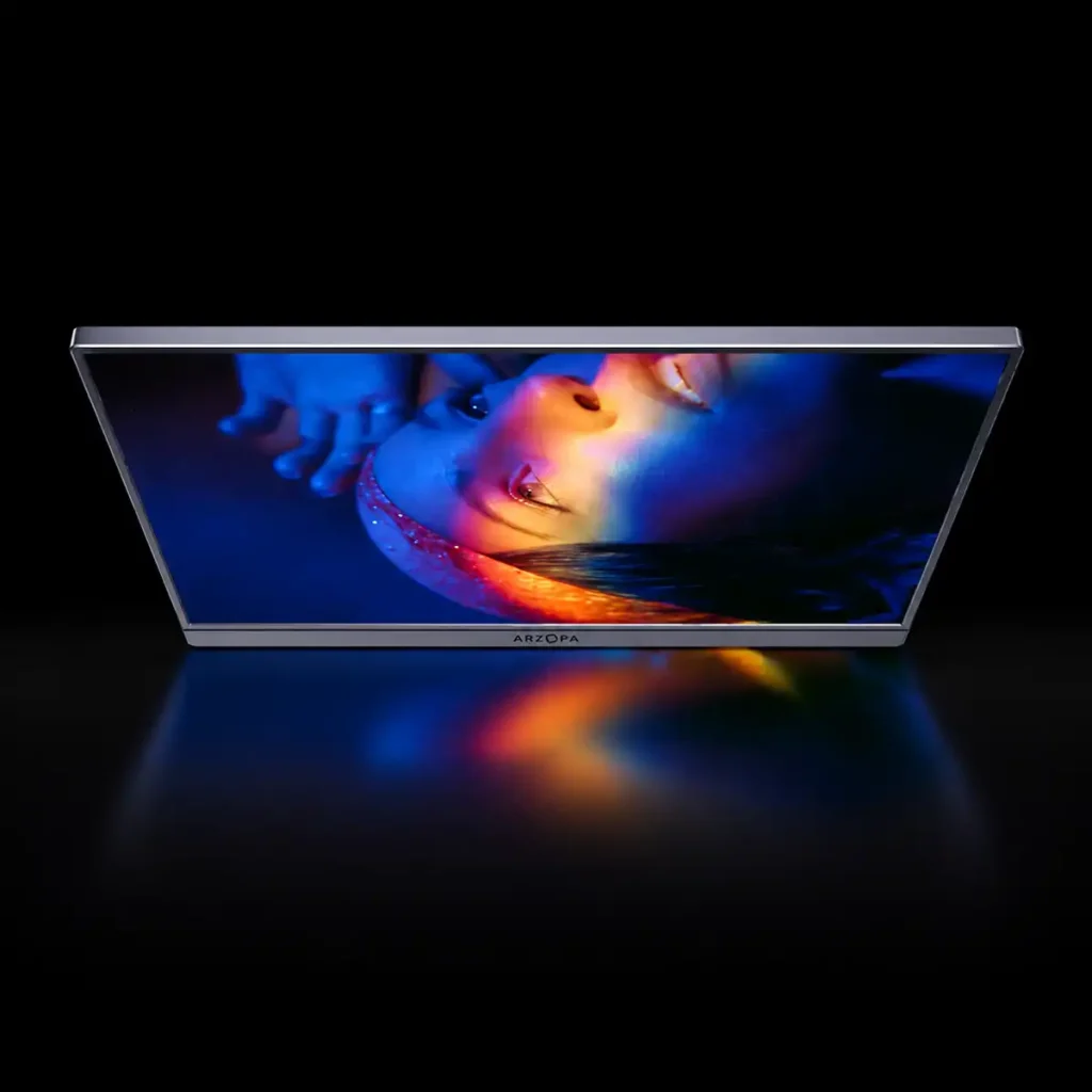 ARZOPA Z1C 16.1" – преносим Full HD IPS монитор с USB-C, HDMI, HDR10 и вградена стойка – Сив