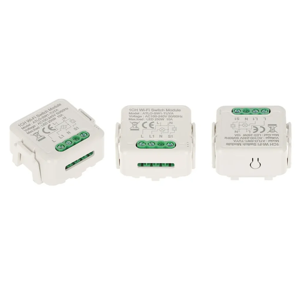 ATLO-SW-TUYA-4 – Комплект от 4 интелигентни WiFi релета за осветление с Zigbee дистанционно и Tuya Smart хъб