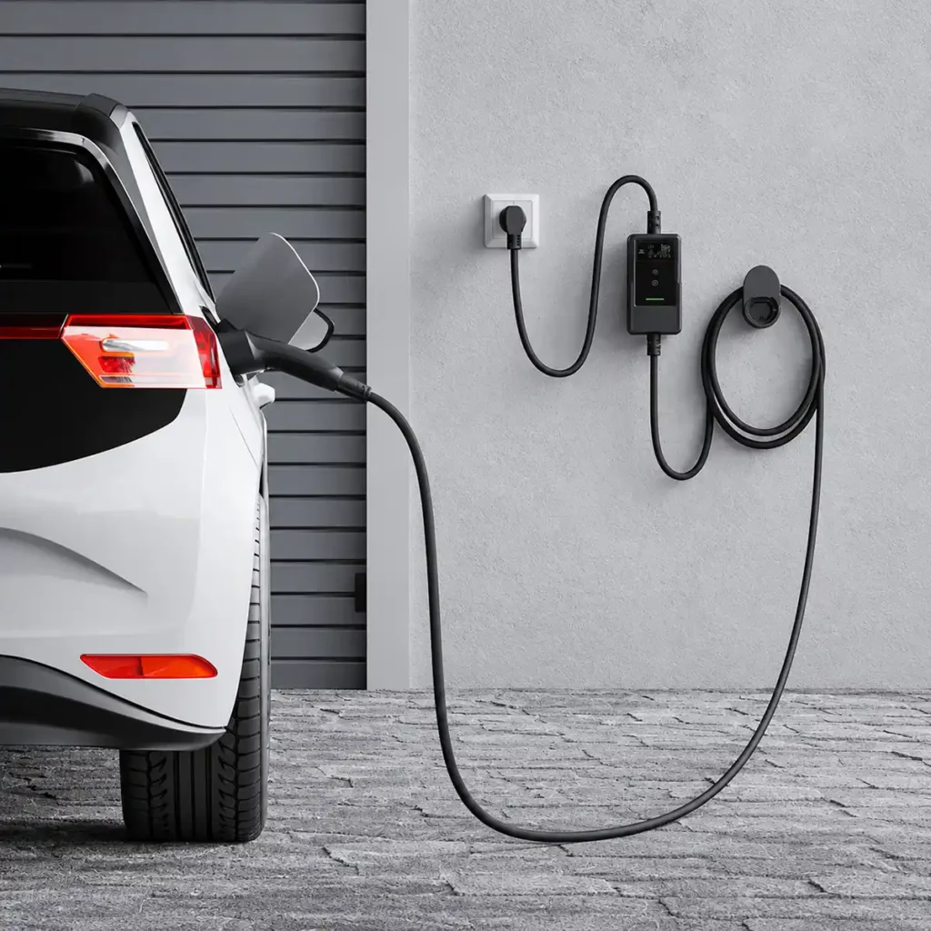 DEPOW 3.7kW преносимо зарядно за електромобил Type 2, 6–16A, 7 м кабел, App управление, IP66