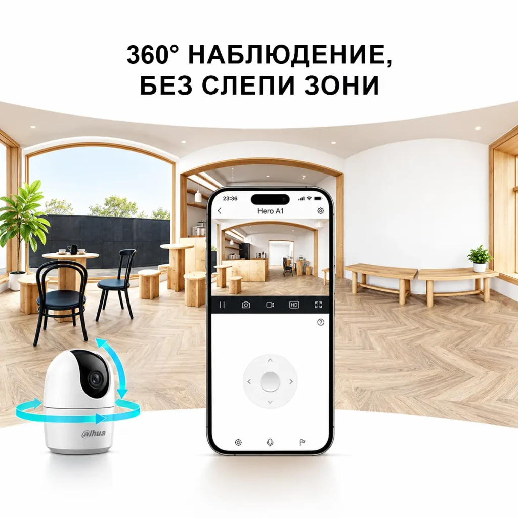 Dahua Hero H5A 5MP Wi-Fi PT камера с AI разпознаване, Auto Tracking, двупосочно аудио и 360° наблюдение