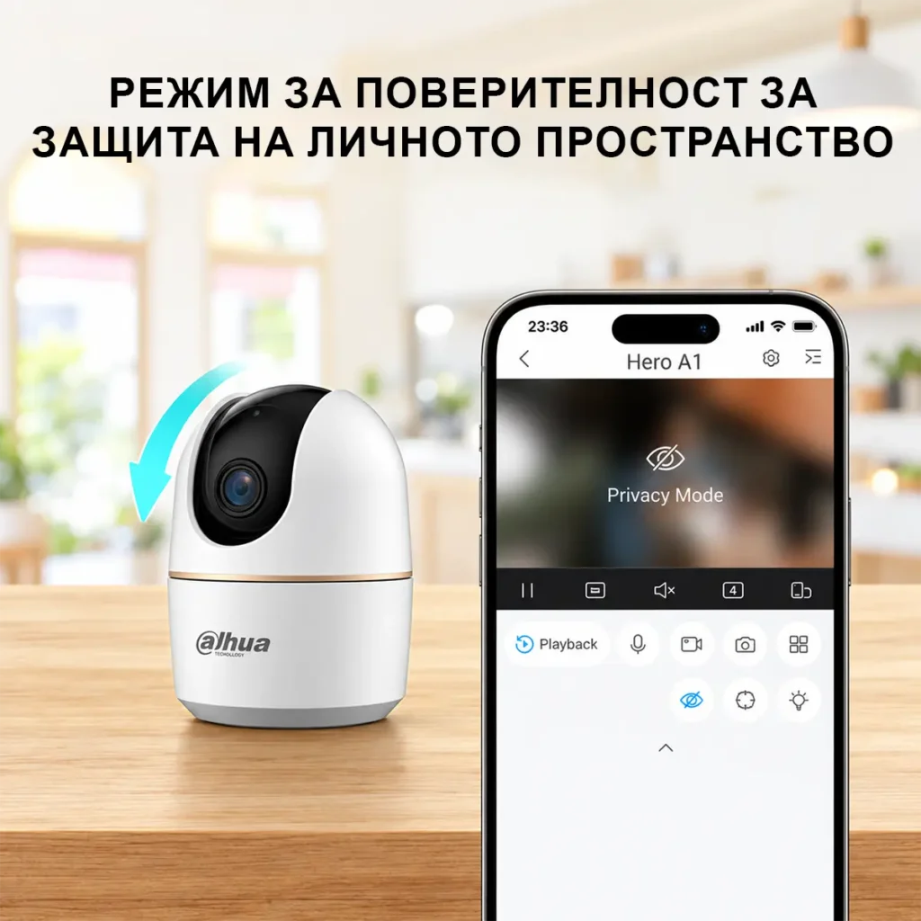 Dahua Hero H5A 5MP Wi-Fi PT камера с AI разпознаване, Auto Tracking, двупосочно аудио и 360° наблюдение