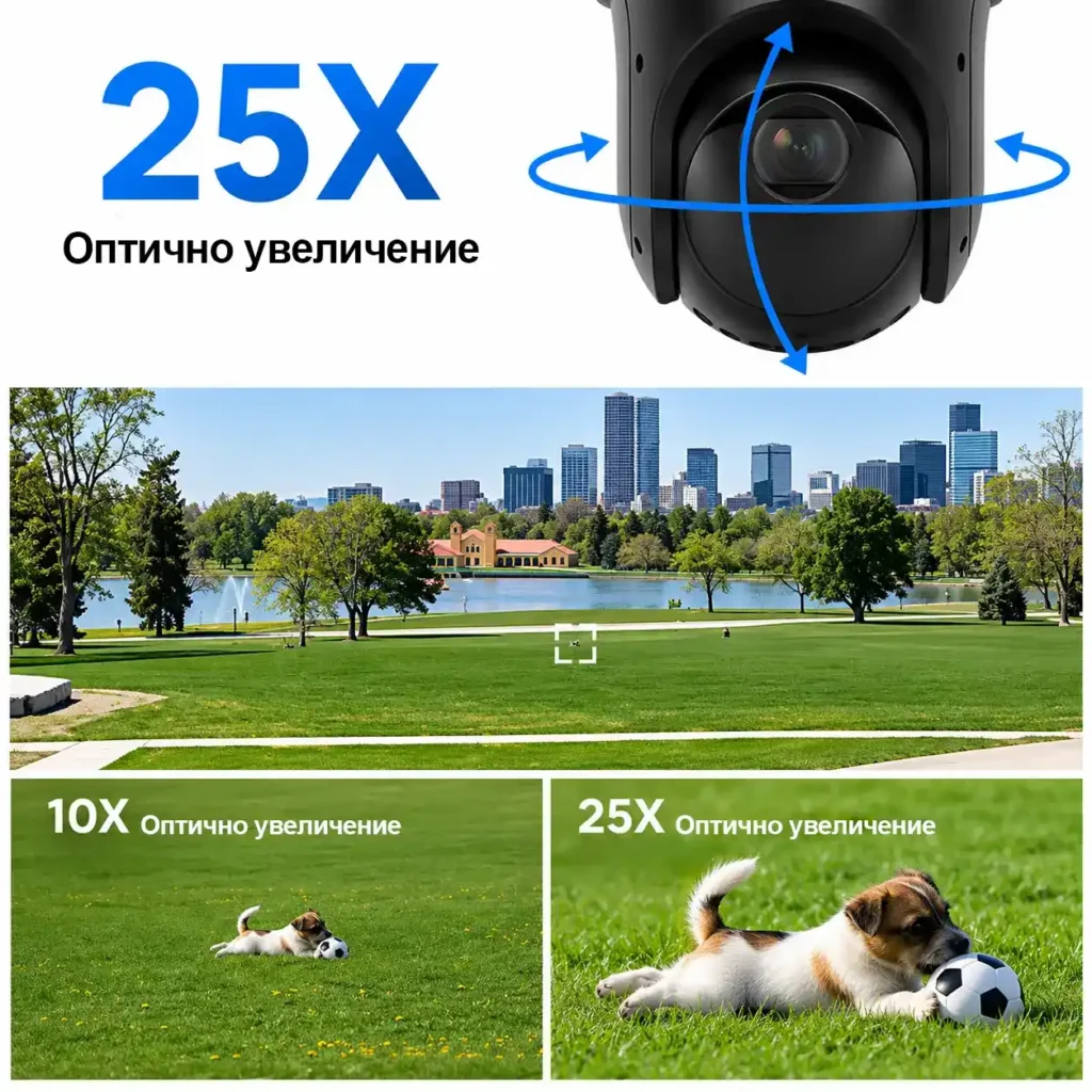 Hikvision DS-2SE4C425MWG-E/26 – Професионална двойна IP PTZ камера TandemVu 10MP (6MP+4MP), 25x оптичен Zoom, ColorVu, DarkFighter, AcuSense AI, 180° панорама, нощно виждане до 100 м, PoE+, IP66