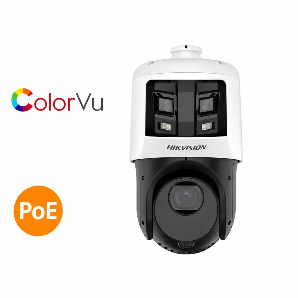 Hikvision DS-2SE4C425MWG-E/26 – Професионална двойна IP PTZ камера TandemVu 10MP (6MP+4MP), 25x оптичен Zoom, ColorVu, DarkFighter, AcuSense AI, 180° панорама, нощно виждане до 100 м, PoE+, IP66