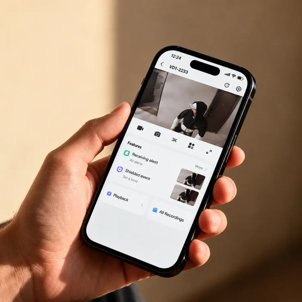 Шпионка за врата Imou VD1 5MP с Wi-Fi 6, 4.3″ екран, AOV 24/7, AI засичане на хора и батерия 4800 mAh