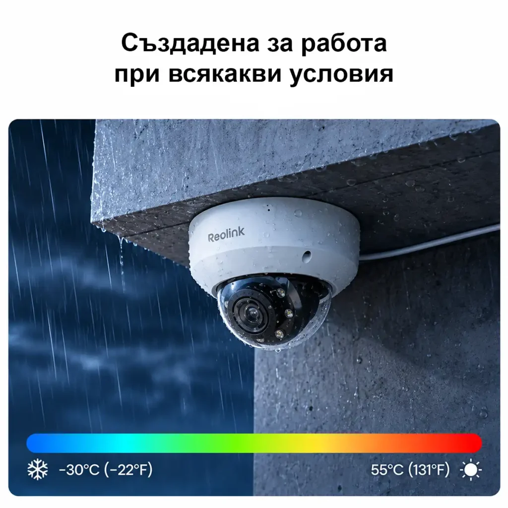 Reolink RP-PCV8MZ 8MP 4K PoE вандалоустойчива куполна камера с 5x оптично увеличение, AI анализ и цветно нощно виждане