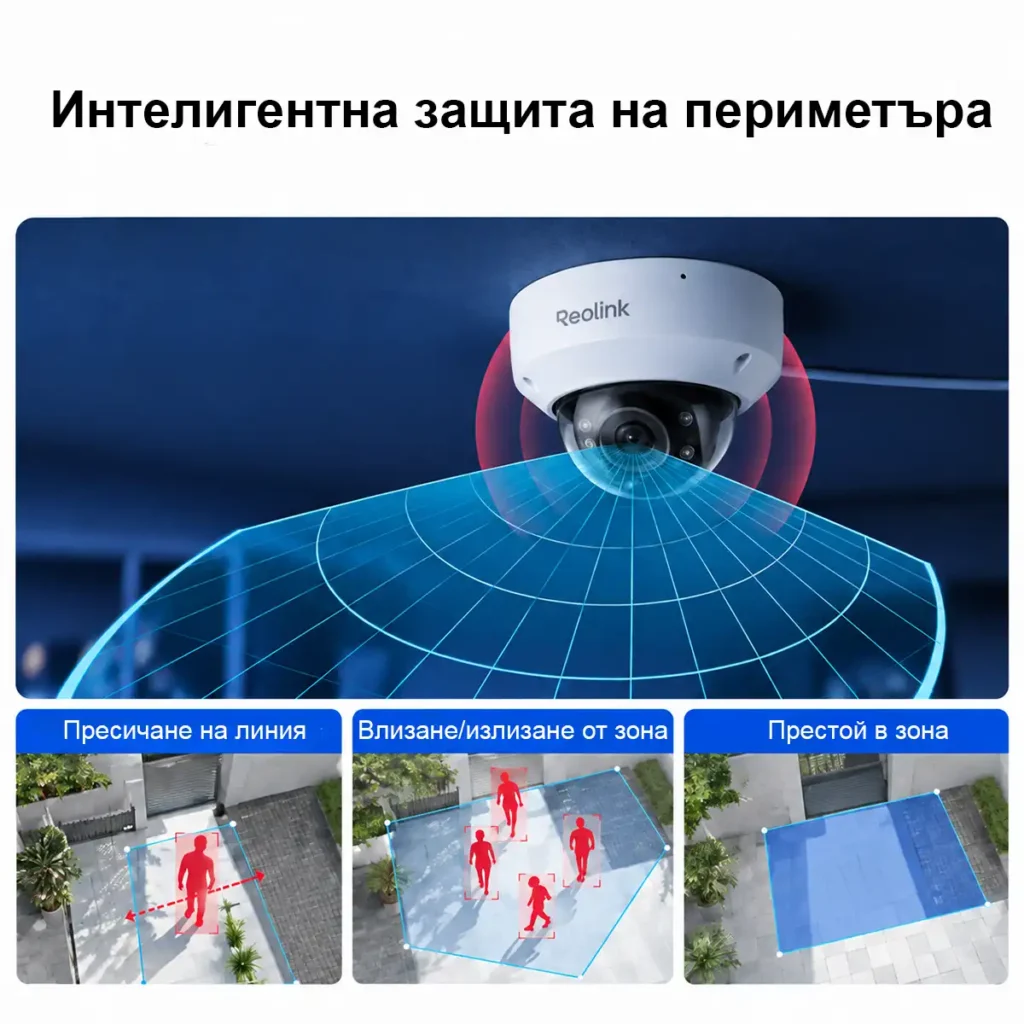 Reolink RP-PCV8MZ 8MP 4K PoE вандалоустойчива куполна камера с 5x оптично увеличение, AI анализ и цветно нощно виждане