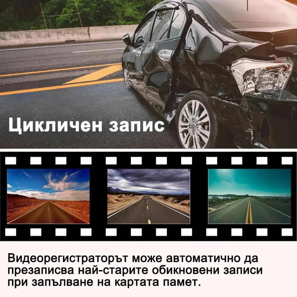 RobiCam B05 PRO 4K – Троен автомобилен видеорегистратор с предна, вътрешна и задна камера, WiFi и паркинг мониторинг