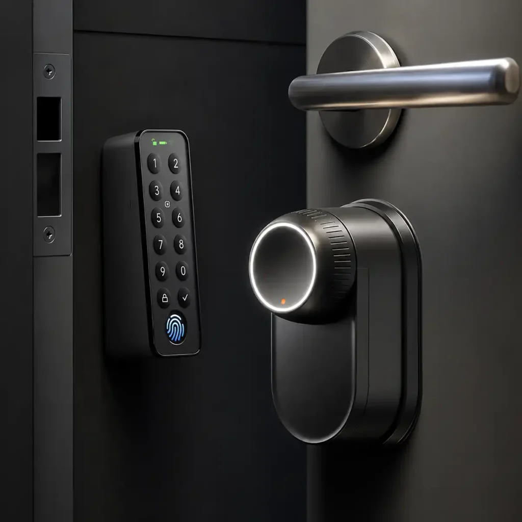 SwitchBot Lock Ultra Touch Combo EU – 3 в 1 смарт брава с пръстов отпечатък, Keypad Touch и Hub Mini Matter