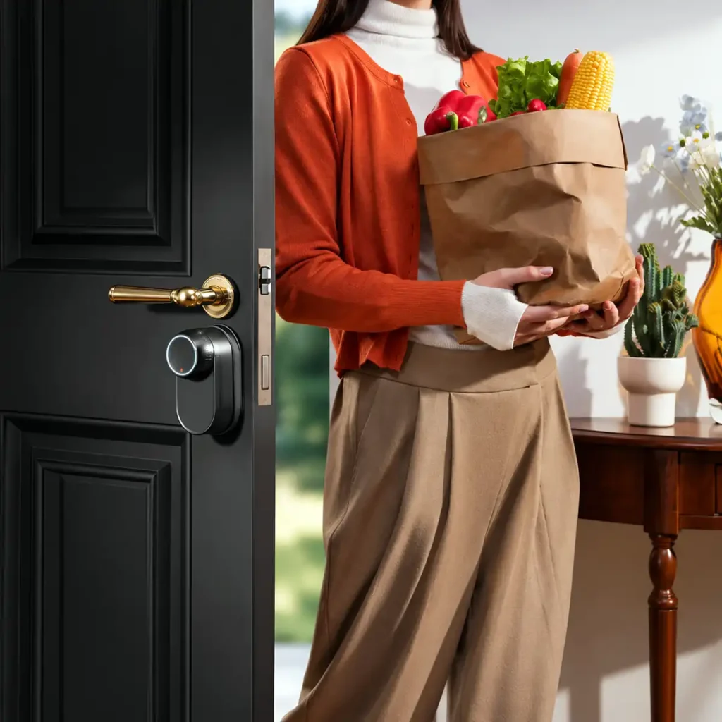SwitchBot Lock Ultra Touch Combo EU – 3 в 1 смарт брава с пръстов отпечатък, Keypad Touch и Hub Mini Matter