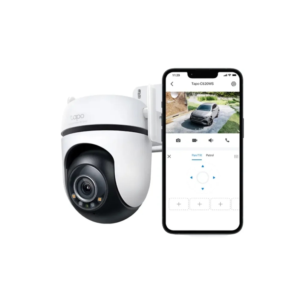 TP-Link Tapo C520WS – 4MP 2K QHD външна Wi-Fi PTZ камера с цветно нощно виждане, AI и 360° следене
