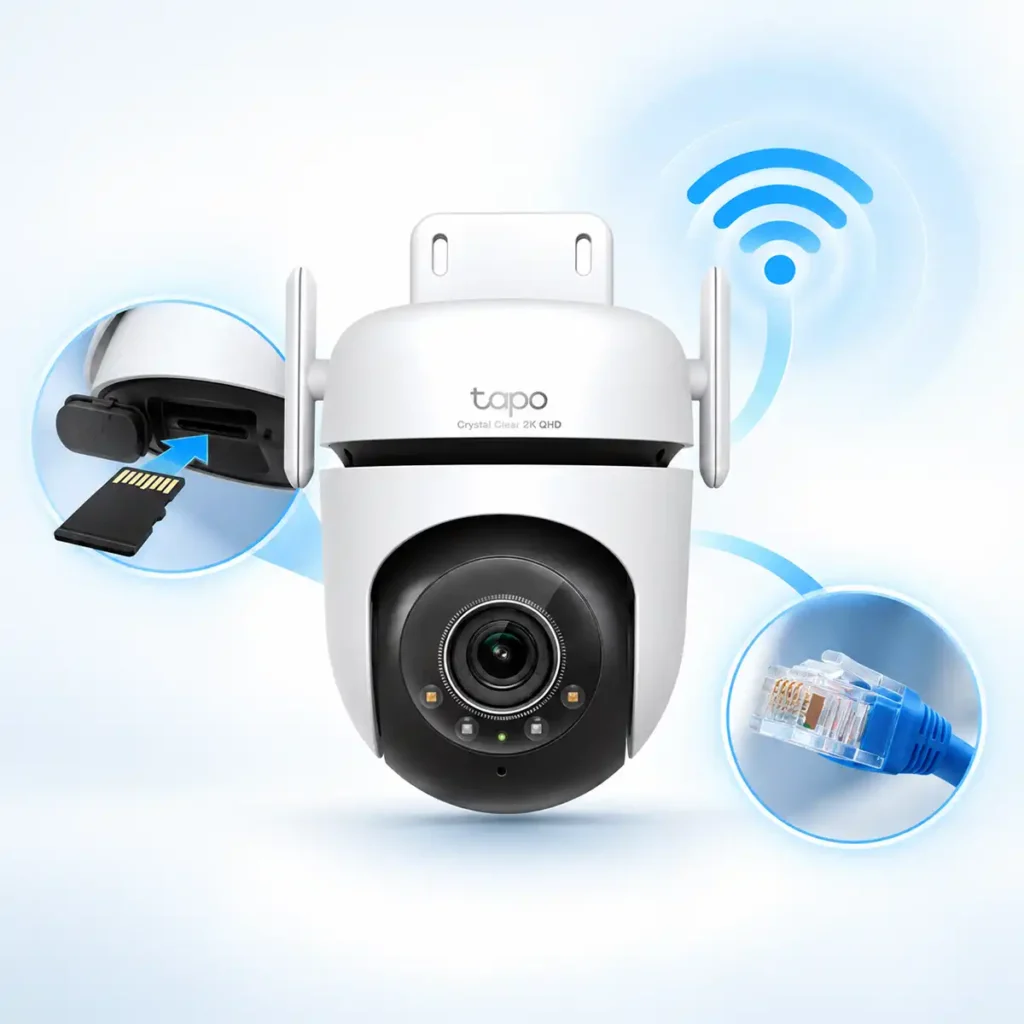 TP-Link Tapo C520WS – 4MP 2K QHD външна Wi-Fi PTZ камера с цветно нощно виждане, AI и 360° следене