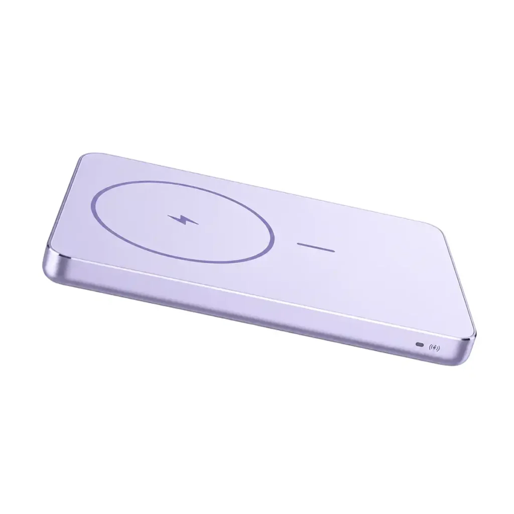 Магнитна външна батерия Xiaomi Super Slim 5000mAh, безжично 15W, USB-C 22.5W, лилава