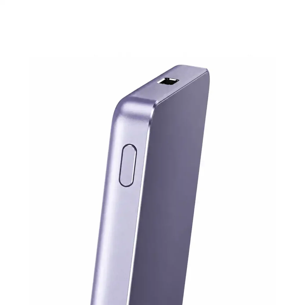 Магнитна външна батерия Xiaomi Super Slim 5000mAh, безжично 15W, USB-C 22.5W, лилава